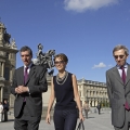 Visite du Louvre le diamnche 13 juillet en prÃ©sence de Henri Loyrette, prÃ©sident du Louvre et Michel Duclos (Ã  droite), ambassadeur de France Ã  Damas.