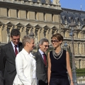 Visite du Louvre le diamnche 13 juillet en prÃ©sence de Henri Loyrette, prÃ©sident du Louvre et Michel Duclos (Ã  droite), ambassadeur de France Ã  Damas. Sophie  Cluzan, conservateur des AntiquitÃ©s Orientales les accompgne.